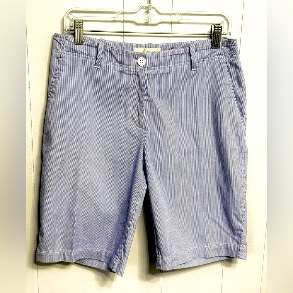 #14) Talbots Light Blue/White Women's Bermudas (photo #2 true color)